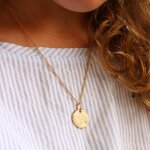 Collier cha�ne dessin ange personnalisable (plaqu� or)