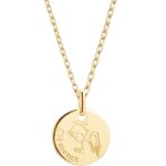 Collier chane dessin ange personnalisable (plaqu or)