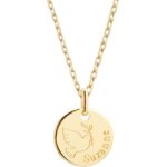Collier chane dessin colombe personnalisable (plaqu or)