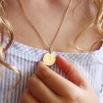 Collier cha�ne dessin colombe personnalisable (plaqu� or)