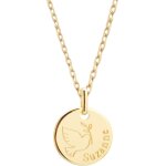 Collier cha�ne dessin colombe personnalisable (plaqu� or)