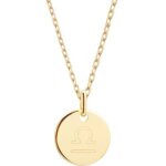 Collier chane mdaille balance personnalisable (plaqu or)