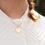 Collier cha�ne m�daille cancer personnalisable (plaqu� or)