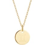 Collier chane mdaille gmeaux personnalisable (plaqu or)