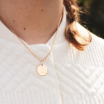 Collier cha�ne m�daille g�meaux personnalisable (plaqu� or)