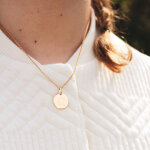 Collier cha�ne m�daille lion personnalisable (plaqu� or)