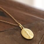 Collier cha�ne m�daille miraculeuse (plaqu� or)