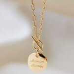 Collier cha�ne m�daille personnalisable (plaqu� or)