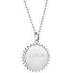 Collier cha�ne m�daille soleil personnalisable (argent)