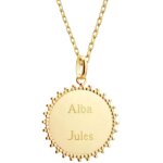Collier cha�ne m�daille soleil personnalisable (plaqu� or)