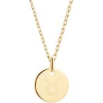 Collier chane mdaille taureau personnalisable (plaqu or)