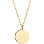 Collier chane mdaille verseau personnalisable (plaqu or)