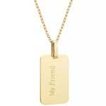 Collier cha�ne plaque m�dium personnalisable (plaqu� or)