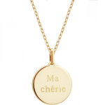 Collier enfant m�daille coeur ivoire plaqu� or 42 cm (personnalisable)