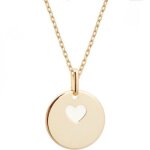 Collier enfant mdaille coeur ivoire plaqu or 42 cm (personnalisable)