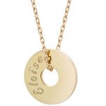 Collier enfant mini jeton personnalisable (plaqu� or)