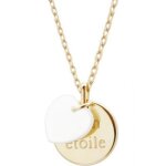 Collier kids mdaille coeur nacre plaqu or 42 cm (personnalisable)