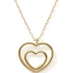 Collier coeur double 40 cm (or jaune 375�)