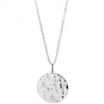 Collier m�daille martel�e 45 cm personnalisable (argent 925�)
