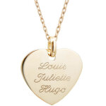 Collier petit coeur cha�ne 45 cm personnalisable (plaqu� or)