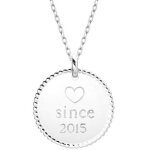 Collier m�daille perl�e cha�ne 45 cm personnalisable (argent 925�)