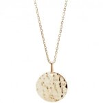Collier mdaille martele 45 cm personnalisable (plaqu or)