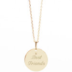 Collier m�daille martel�e 45 cm personnalisable (plaqu� or)