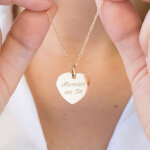 Collier petit coeur cha�ne 45 cm personnalisable (plaqu� or)