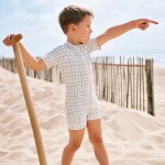 Combinaison anti - uv carreaux classiques (6 - 12 mois)