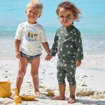 Combinaison anti - uv �toile de mer olive fonc� (13 - 18 mois)