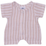 Combishort manches courtes en gaze de coton ray�e galet