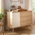 Commode 3 tiroir et 1 porte seventies cr�me