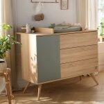 Commode 3 tiroir et 1 porte seventies sauge
