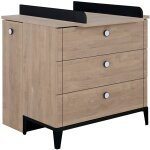 Commode � langer 3 tiroirs en ch�ne blond noir marcel