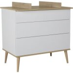 Commode à langer 3 tiroirs flow white - oak Commode à langer 3 tiroirs flow white - oak