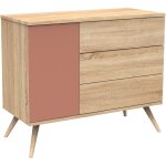 Commode 3 tiroir et 1 porte seventies terracotta