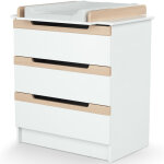 Commode � langer en bois de h�tre verni carrousel blanc