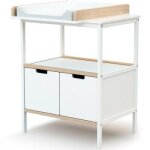 Commode à langer en bois de hêtre essentiel plus blanc Commode à langer en bois de hêtre essentiel plus blanc