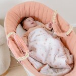 Couffin en mousseline bio rose