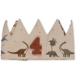 Couronne d'anniversaire en tissu dino personnalisable