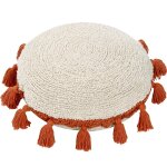 Coussin rond � pompons circle terracotta (48 cm)