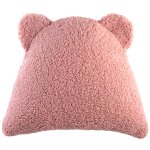 Coussin ours guava pink molletonn�