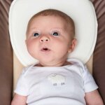 Coussin anti - t�te plate ergonomique pil� ivoire