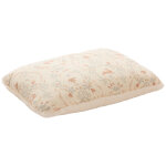 Coussin d�co fausse fourrure angora ivoire et jardin enchant� (30x40 cm)