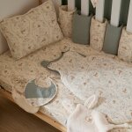 Coussin d�co fausse fourrure angora ivoire et jardin enchant� (30x40 cm)