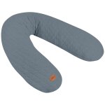 Coussin de grossesse big flopsy fleur de coton gris mineral