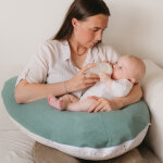 Coussin de grossesse multirelax �ponge vert menthe pois