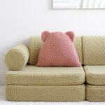 Coussin ours guava pink molletonn�