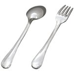 Set de 2 couverts b�b� louis xvi personnalisable dans son coffret (m�tal argent�)