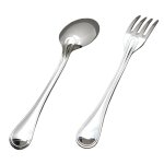 Set de 2 couverts b�b� design personnalisable dans son coffret (m�tal argent�)